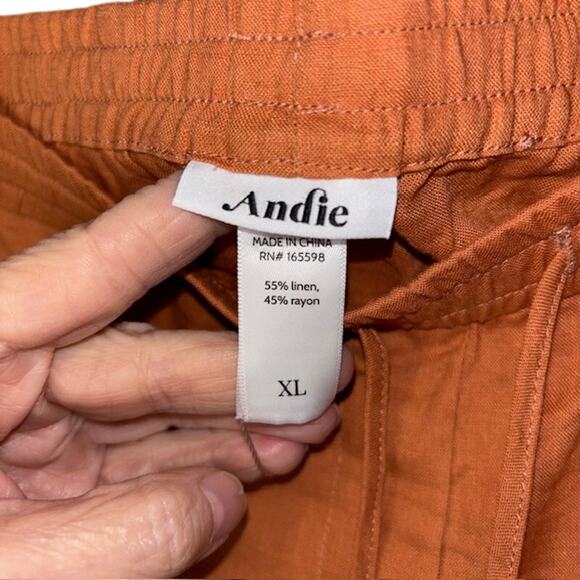 NWT Andie Linen/ Rayon Resort Wear/ Swim Cover Up Short Sz XL Auburn Color - Picture 3 of 6